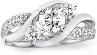 💍 twisting moissanite engagement rings for women: platinum plated silver in 2 styles logo