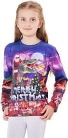 img 2 attached to 🎄 BFUSTYLE Christmas Sweatshirt Fleece Pullover: Boys' Clothing and Fashion Hoodies & Sweatshirts - Festive Winter Collection