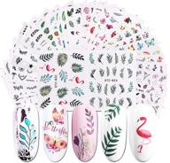 🦩 flamingo decor butterfly designer nail stickers - 29 sheets for nail art, acrylic nails, gel polish, and more logo