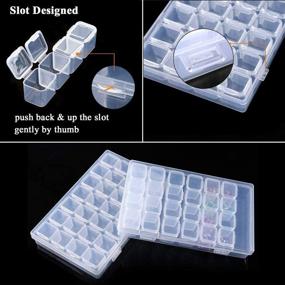 img 2 attached to 💎 168 Grids Portable Diamond Painting Bead Storage Containers Cases with Lids, 3 Label Marker Stickers, and Supplies Boxes - Ideal for 5D Diamond Art Embroidery Kits Accessories Storaging