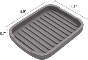 img 3 attached to ZAPPOWARE Silicone Sponge Holder and Soap Tray Set - Gray (2 Pcs) - 5.9" X 4.33