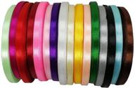 jesep 1/4-inch 16 rolls 400 yards multicolor solid satin fabric ribbon for gift packaging, hair bow clips, crafting, sewing, wedding decor, jsp06 logo