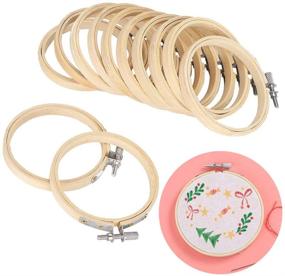 img 2 attached to 12-Piece Set of 3.5-inch Bamboo Embroidery Hoops - 🧵 Ideal for DIY Home Ornaments, Art Crafts, and Handy Sewing Projects