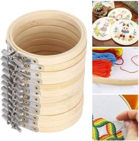 img 3 attached to 12-Piece Set of 3.5-inch Bamboo Embroidery Hoops - 🧵 Ideal for DIY Home Ornaments, Art Crafts, and Handy Sewing Projects