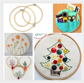 img 4 attached to 12-Piece Set of 3.5-inch Bamboo Embroidery Hoops - 🧵 Ideal for DIY Home Ornaments, Art Crafts, and Handy Sewing Projects