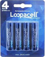 🔋 4 pack loopacell aa ni-mh 2700mah rechargeable batteries logo