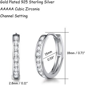 img 3 attached to 💎 Carleen 925 Sterling Silver Hoop Earrings with Simulated Diamond Birthstones - Durable Hinged Huggie Style for Women and Girls (18mm/0.71")