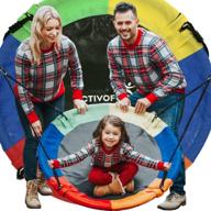 🪐 high-capacity outdoor flying saucer swing for kids and adults, supports up to 700lbs, suitable for 3+ children, perfect for trees or swingsets, enjoy outdoor play with our 40" round swing for family fun логотип