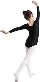 img 2 attached to 👯 Aoylisey Girls' Team Basic Long Sleeve Leotard Gymnastics Ballet Dance Bodysuits for Kids (2-12 Years) - Improved SEO