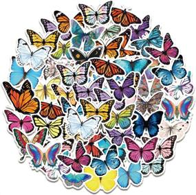 img 2 attached to 50 Pcs Butterfly Waterproof Vinyl Stickers: 🦋 Perfect for Water Bottles, Laptop, Phone, and More!