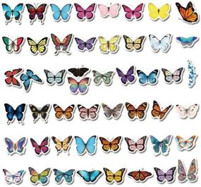img 1 attached to 50 Pcs Butterfly Waterproof Vinyl Stickers: 🦋 Perfect for Water Bottles, Laptop, Phone, and More!