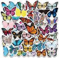 50 pcs butterfly waterproof vinyl stickers: 🦋 perfect for water bottles, laptop, phone, and more! logo