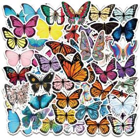 img 4 attached to 50 Pcs Butterfly Waterproof Vinyl Stickers: 🦋 Perfect for Water Bottles, Laptop, Phone, and More!