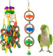 🦜 mewtogo set of 2 bird chewing toys - olympic rings bird toy + colorful bagel cascade parrot toy - bird biting cardboard ring toy for parakeets, cockatiels, conures and small to medium sized birds логотип