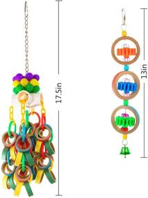 img 3 attached to 🦜 MEWTOGO Set of 2 Bird Chewing Toys - Olympic Rings Bird Toy + Colorful Bagel Cascade Parrot Toy - Bird Biting Cardboard Ring Toy for Parakeets, Cockatiels, Conures and Small to Medium Sized Birds
