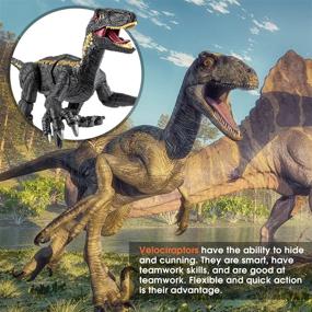 img 3 attached to Mixi Dinosaur Velociraptor Electronic Birthday: Roaring Fun for Kids!