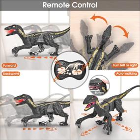 img 2 attached to Mixi Dinosaur Velociraptor Electronic Birthday: Roaring Fun for Kids!