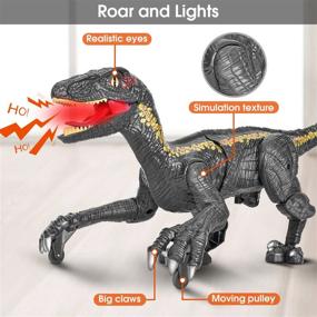 img 1 attached to Mixi Dinosaur Velociraptor Electronic Birthday: Roaring Fun for Kids!