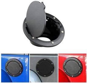 img 4 attached to 🔒 Fuel Tank Cap Cover - Black Gas Cap Replacement for 2007-2017 Wrangler JK JKU Sport Rubicon Sahara Unlimited Accessories