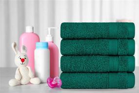 img 1 attached to 🛀 Adobella 12 Luxury Washcloths, 100% Cotton, Ultra-Soft, Highly Absorbent, and Fast-Drying, Baby and Body Wash Clothes, 13 x 13 inches, Small Fingertip Face Towel for Bathroom, Teal Green (Pack of 12)