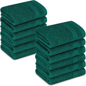 img 4 attached to 🛀 Adobella 12 Luxury Washcloths, 100% Cotton, Ultra-Soft, Highly Absorbent, and Fast-Drying, Baby and Body Wash Clothes, 13 x 13 inches, Small Fingertip Face Towel for Bathroom, Teal Green (Pack of 12)
