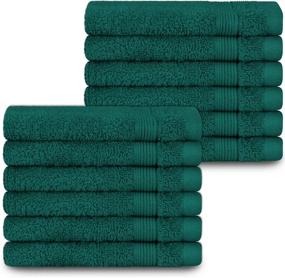 img 3 attached to 🛀 Adobella 12 Luxury Washcloths, 100% Cotton, Ultra-Soft, Highly Absorbent, and Fast-Drying, Baby and Body Wash Clothes, 13 x 13 inches, Small Fingertip Face Towel for Bathroom, Teal Green (Pack of 12)