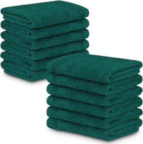 img 2 attached to 🛀 Adobella 12 Luxury Washcloths, 100% Cotton, Ultra-Soft, Highly Absorbent, and Fast-Drying, Baby and Body Wash Clothes, 13 x 13 inches, Small Fingertip Face Towel for Bathroom, Teal Green (Pack of 12)