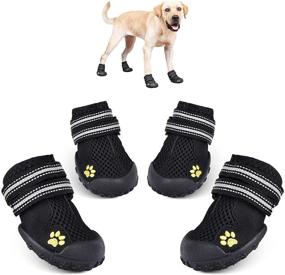 img 4 attached to 🐾 Hipaw Breathable Dog Boot with Reflective Strap and Rugged Nonslip Sole - Perfect for Hot Pavement in Summer