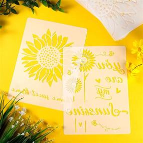 img 1 attached to 🌻 Sunflower Stencil Kit: Get Creative with 6 A4 Size Sunflower Patterns for DIY Decor, Painting, and Crafts – Reusable and Versatile Flower Stencils