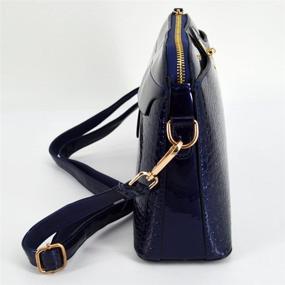 img 2 attached to Women's Patent Leather Alligator Shoulder Handbag with Matching Wallet - Stylish Handbags for Shoulder Bags