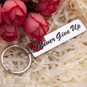 img 3 attached to Eunigem Never Give Up Keychain: Motivational Gifts for Men and Women