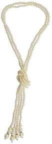 img 4 attached to 💎 Stunning TULIP LY White Crystal Pendant Necklace: A Chic Long Sweater Necklace for Women and Girls