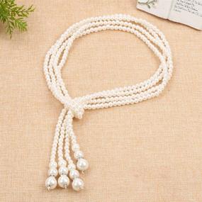 img 1 attached to 💎 Stunning TULIP LY White Crystal Pendant Necklace: A Chic Long Sweater Necklace for Women and Girls