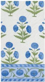 img 1 attached to 🌼 Caspari Indian Poppy Paper Guest Towel Napkins in Blue - 30 Napkins in Total, Perfect for Any Occasion!