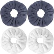 🧖 ivaryss super towel scrunchies: frizz-free hair drying with absorbent microfiber - 4 pcs (white grey) logo