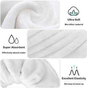 img 2 attached to 🧖 IVARYSS Super Towel Scrunchies: Frizz-Free Hair Drying with Absorbent Microfiber - 4 PCS (White Grey)