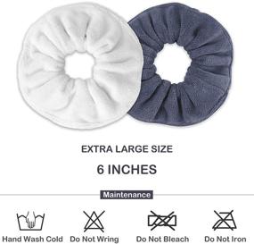 img 1 attached to 🧖 IVARYSS Super Towel Scrunchies: Frizz-Free Hair Drying with Absorbent Microfiber - 4 PCS (White Grey)