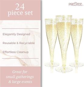 img 3 attached to 🥂 24 Disposable Plastic Champagne Flutes with Gold Glitter - Ideal for Parties, Clear Glitter Plastic Cups – Perfect for Toasting, Mimosa Glasses, Wedding and Shower Party Supplies