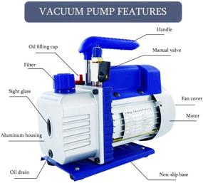 img 2 attached to 🔎 3CFM 1/4HP Single-Stage Rotary Vane Vacuum Pump, 110V HVAC Vacuum Pump for Air Conditioner Maintenance, Food Packaging, and Medical Experiment, with Manual Valve & Oil