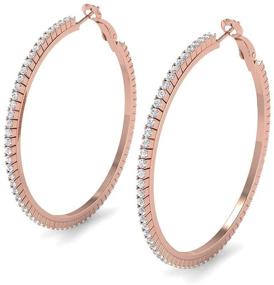 img 3 attached to 👂 Insperza New York 14Kt Gold Plated Cubic Zirconia Hoop Earrings - Stylish Women's & Girls' Large Big Hoops 2