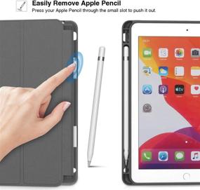 img 1 attached to 📱 Hepix iPad 10.2 Case: Pink Seaside Beach with Pencil Holder | 2021 2020 2019 | Purple Sunset Landscape | Shockproof Cover + Auto Sleep/Wake | A2430 A2270 A2428 A2197 A2198 A2200