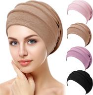 🎀 soft cotton sleep cap headwear for women - set of 4 stretchy slouchy beanies by syhood logo