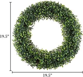 img 3 attached to 🌿 Artificial Boxwood Wreath - Pure Garden 50-150, 19.5-Inch Front Door Home Decor, Green, 19.5 Inches