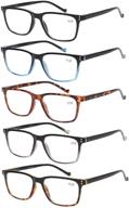 👓 5-pack comfortable reading glasses for men and women with spring hinges logo