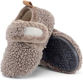 img 3 attached to 👶 Toddler House Slippers: Lightweight Warm Home Shoes with Rubber Sole for Boys Girls Baby - Non-Slip Indoor Socks