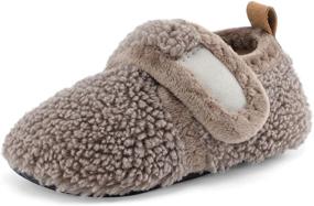 img 1 attached to 👶 Toddler House Slippers: Lightweight Warm Home Shoes with Rubber Sole for Boys Girls Baby - Non-Slip Indoor Socks