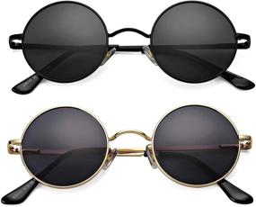 img 4 attached to Braylenz 2-Pack Polarized Round Sunglasses: The Perfect Retro Style Accessory for Women & Men