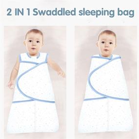 img 1 attached to 👶 Reinewol Baby Swaddle Wearable Blanket Sleep Sack for Newborns, Zipper Closure, Calms Startle Reflex – Blue, 20-23 inches