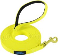 🐾 vivifying waterproof dog leash: 20ft 32ft durable pvc coated webbing for training, camping, beach and lake - yellow logo