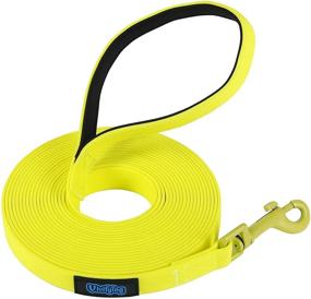 img 4 attached to 🐾 Vivifying Waterproof Dog Leash: 20FT 32FT Durable PVC Coated Webbing for Training, Camping, Beach and Lake - Yellow